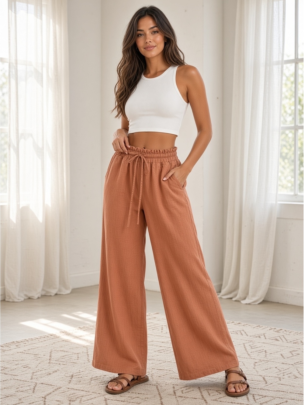 Rewash linen pants size M